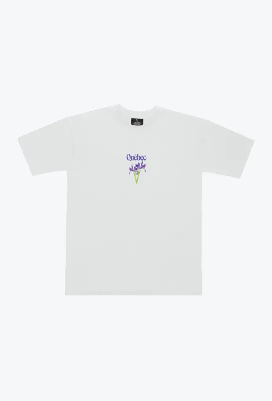 Quebec Blue Flag Heavyweight T-Shirt - White sold by Peace-Collective