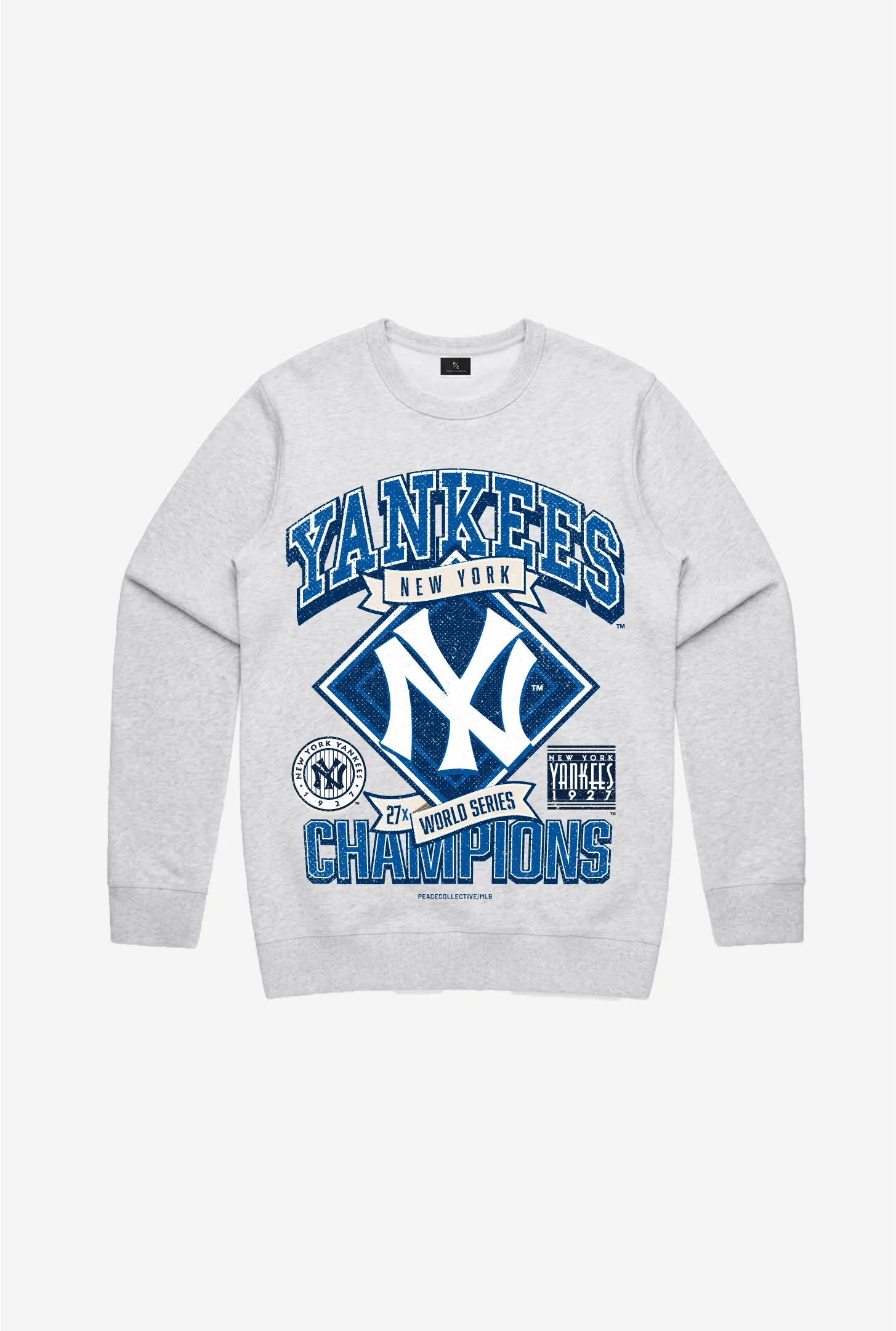 New York Yankees Vintage Cooperstown Collection Crewneck - Ash sold by Peace-Collective