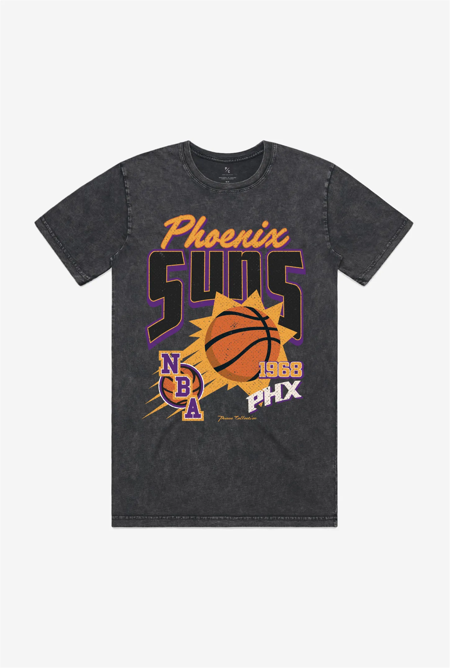Phoenix Suns Stonewash T-Shirt - Black sold by Peace-Collective