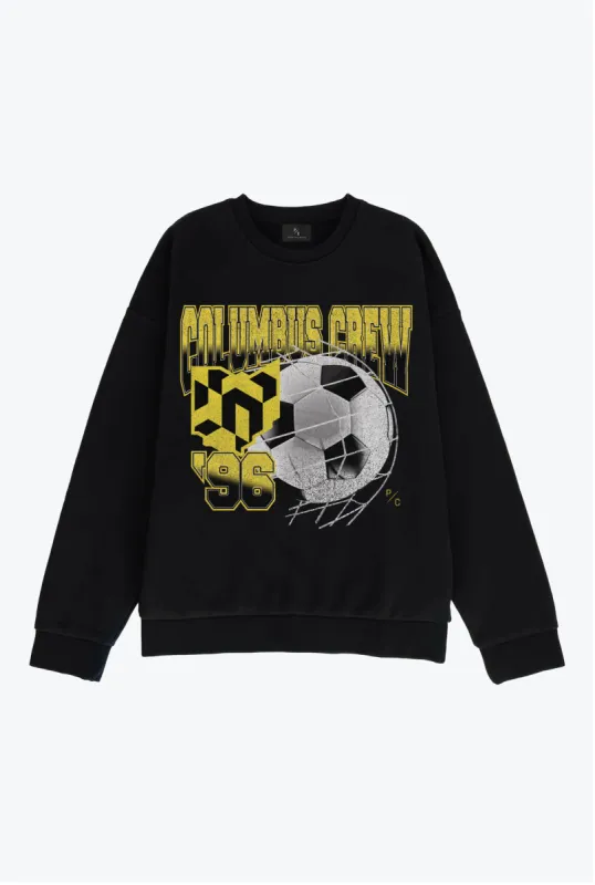 Columbus Crew Vintage Goal SuperHeavy™️ Crewneck - Black sold by Peace-Collective