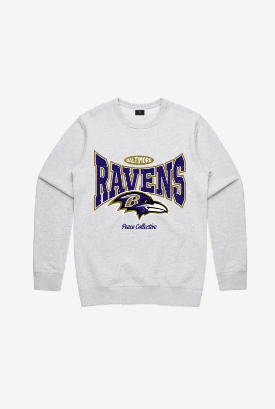 Baltimore Ravens Washed Graphic Crewneck - Ash made by Peace-Collective