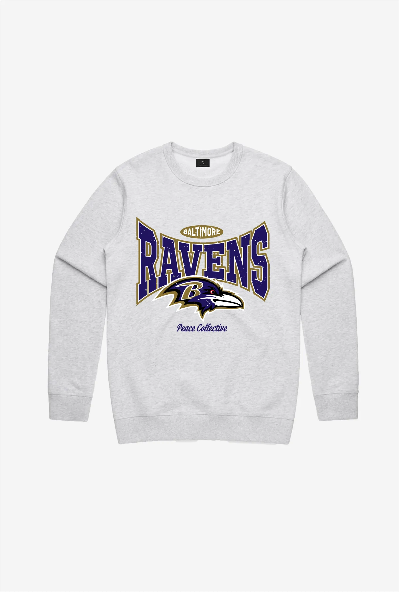 Baltimore Ravens Washed Graphic Crewneck - Ash sold by Peace-Collective