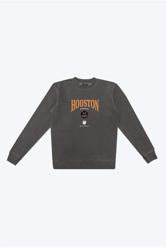 Houston Dynamo FC Pigment Dye Crewneck - Black sold by Peace-Collective