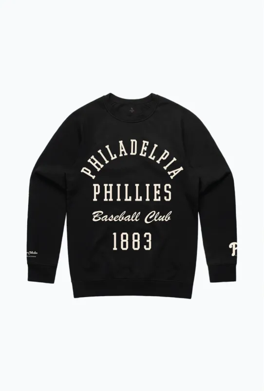 Philadelphia Phillies Heavyweight Crewneck - Black sold by Peace-Collective