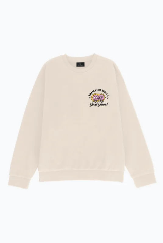 Thanks For Being A Good Friend Crewneck - Ivory sold by Peace-Collective