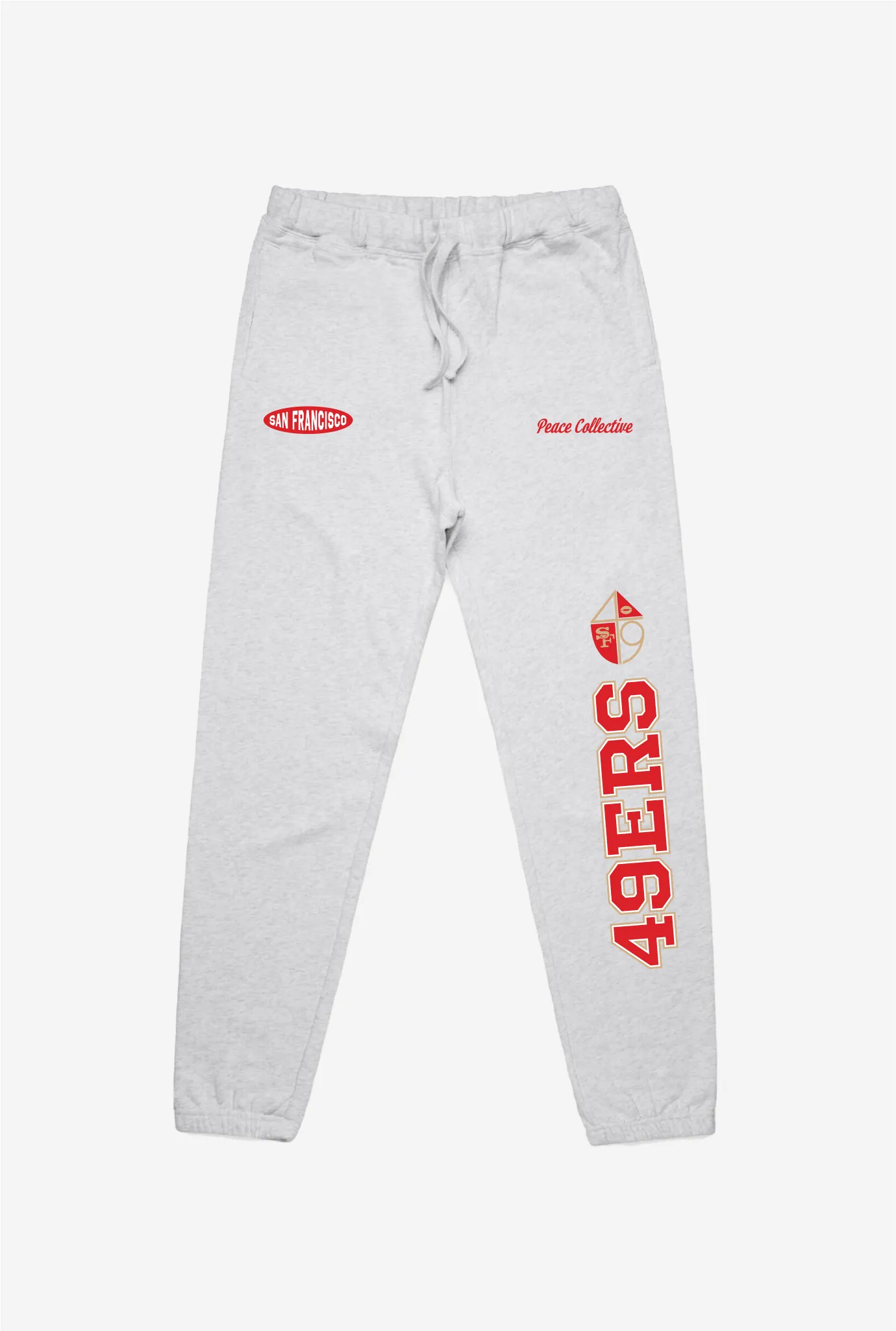 San Francisco 49ers Washed Graphic Joggers - Ash sold by Peace-Collective