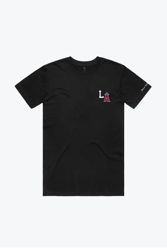 Los Angeles Angels Essentials T-Shirt - Black sold by Peace-Collective