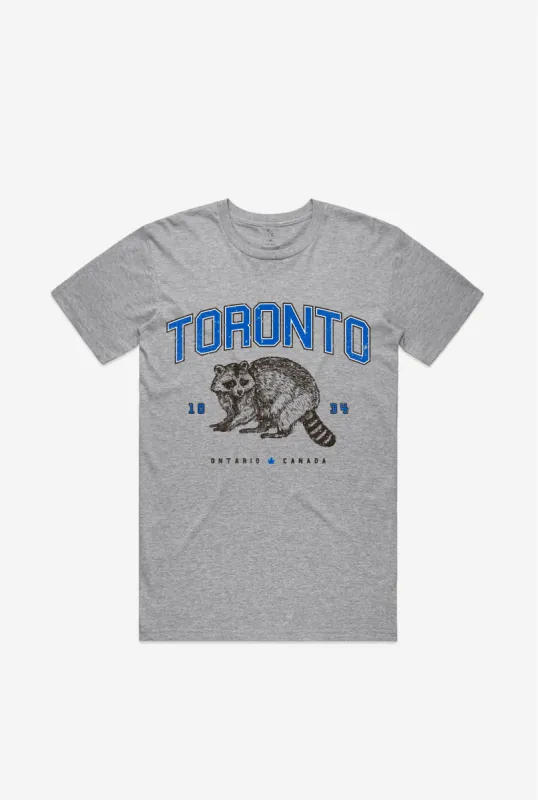 Toronto Vintage Raccoon T-Shirt - Grey sold by Peace-Collective