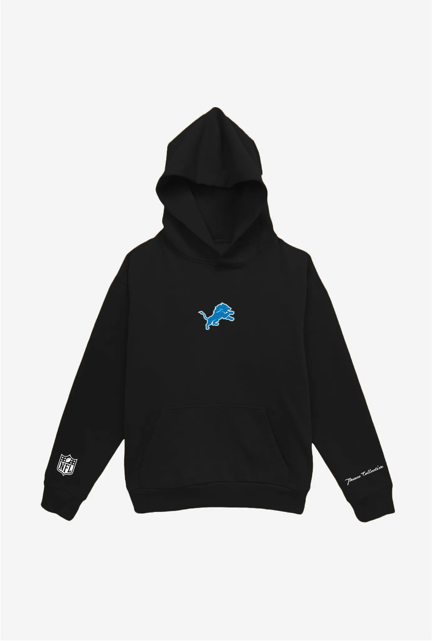 Detroit Lions Logo Heavyweight Hoodie - Black sold by Peace-Collective