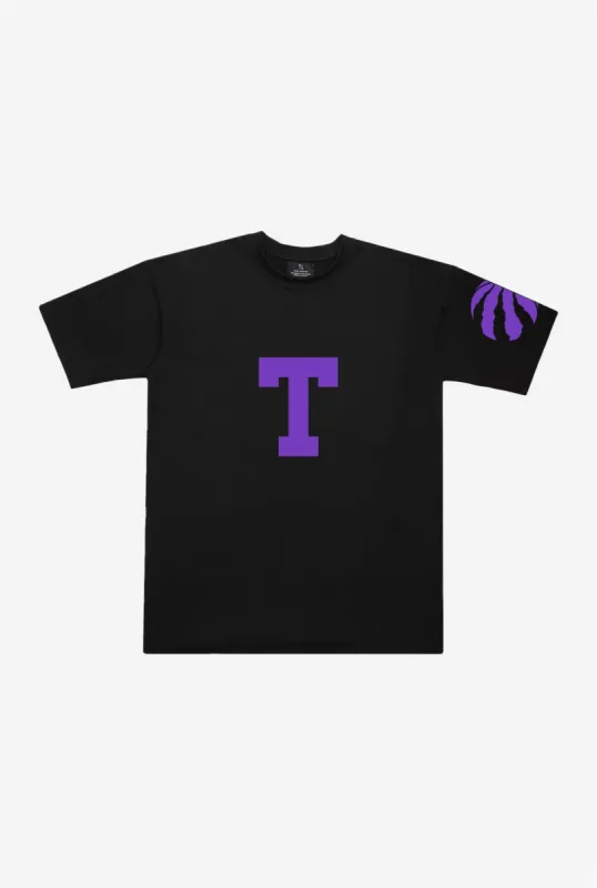 Toronto Raptors 'T' Heavyweight T-Shirt - Black sold by Peace-Collective