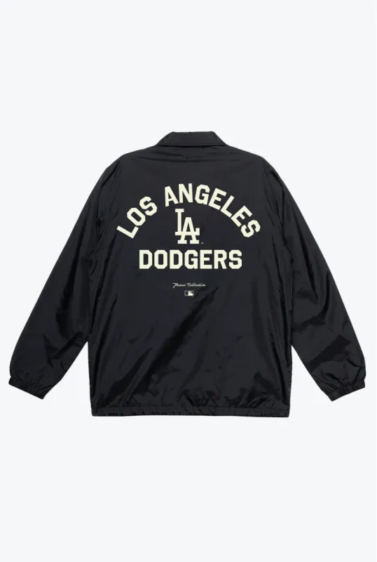 New Era LA Dodgers コーチジャケット 黒 New Era Mlb La Dodgers Hooded Coach Jacket With In Black, $40