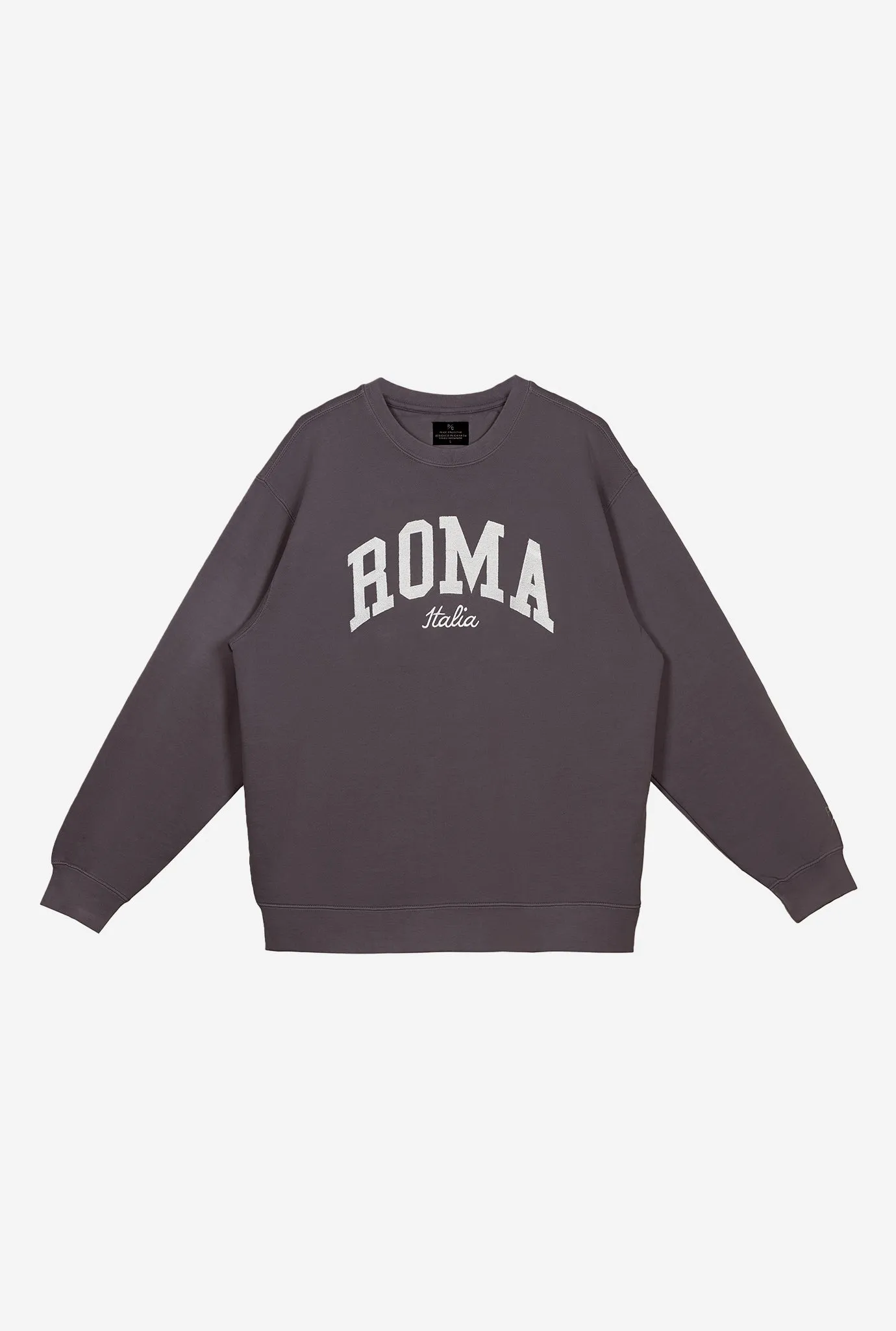 Rome Tourist Pigment Dye Crewneck - Black sold by Peace-Collective