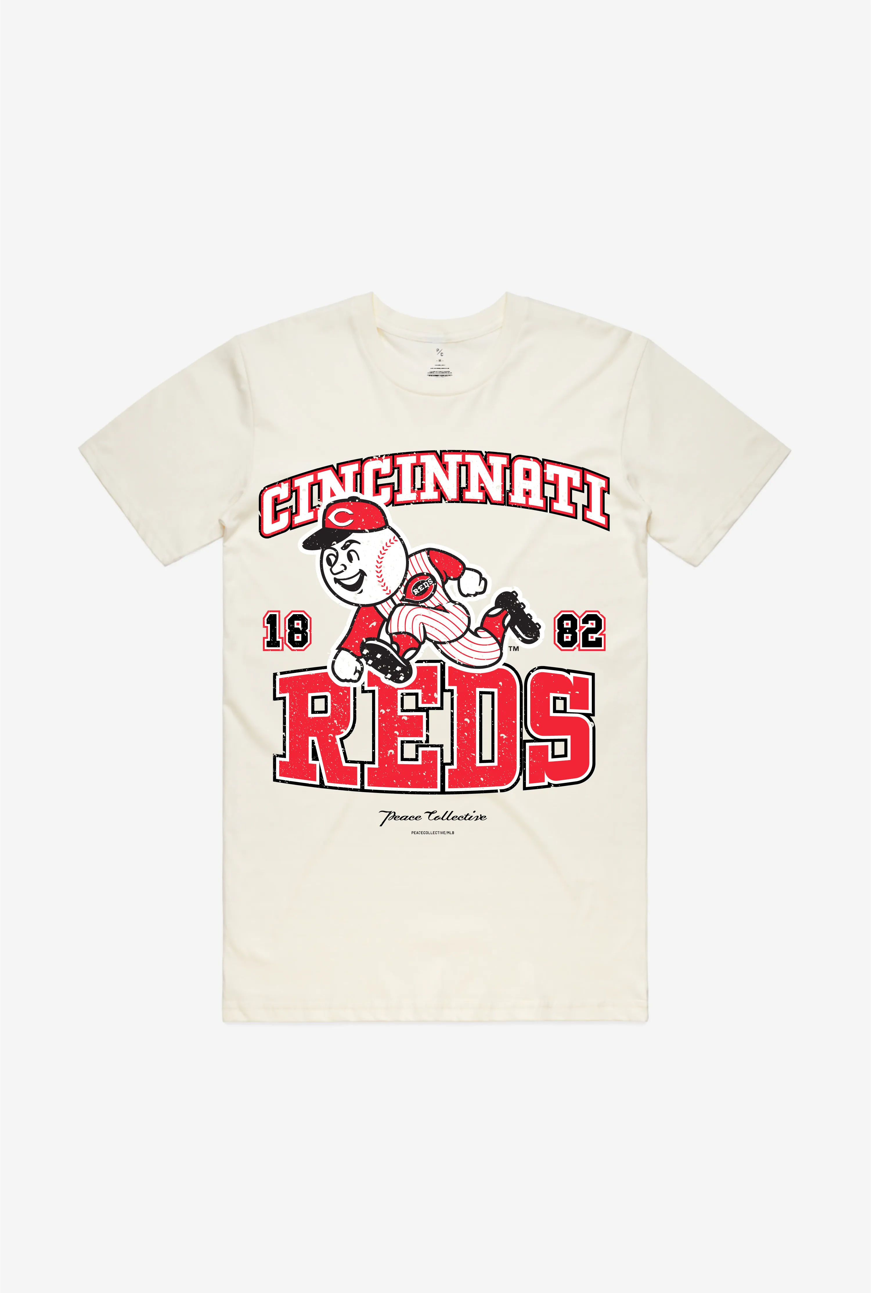 Cincinnati Reds Vintage Washed T-Shirt - Ivory sold by Peace-Collective