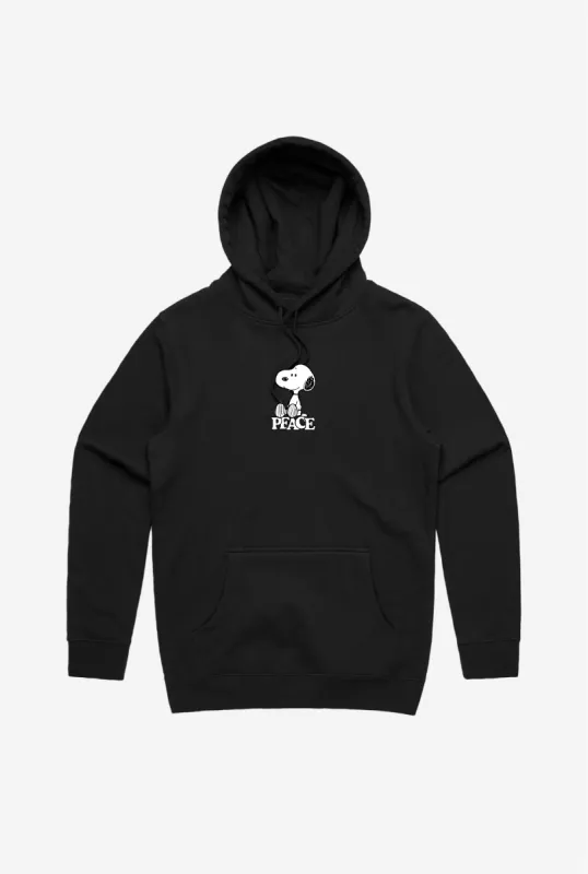 Snoopy Peace Hoodie - Black sold by Peace-Collective