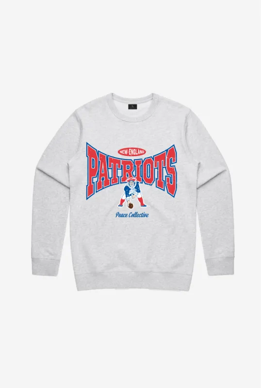 New England Patriots Washed Graphic Crewneck - Ash sold by Peace-Collective