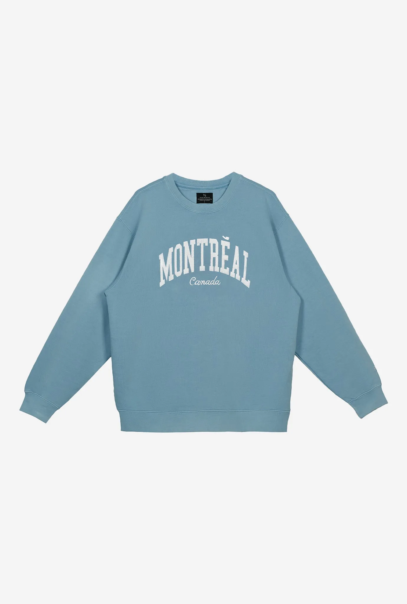 Montreal Tourist Pigment Dye Crewneck - Slate Blue sold by Peace-Collective