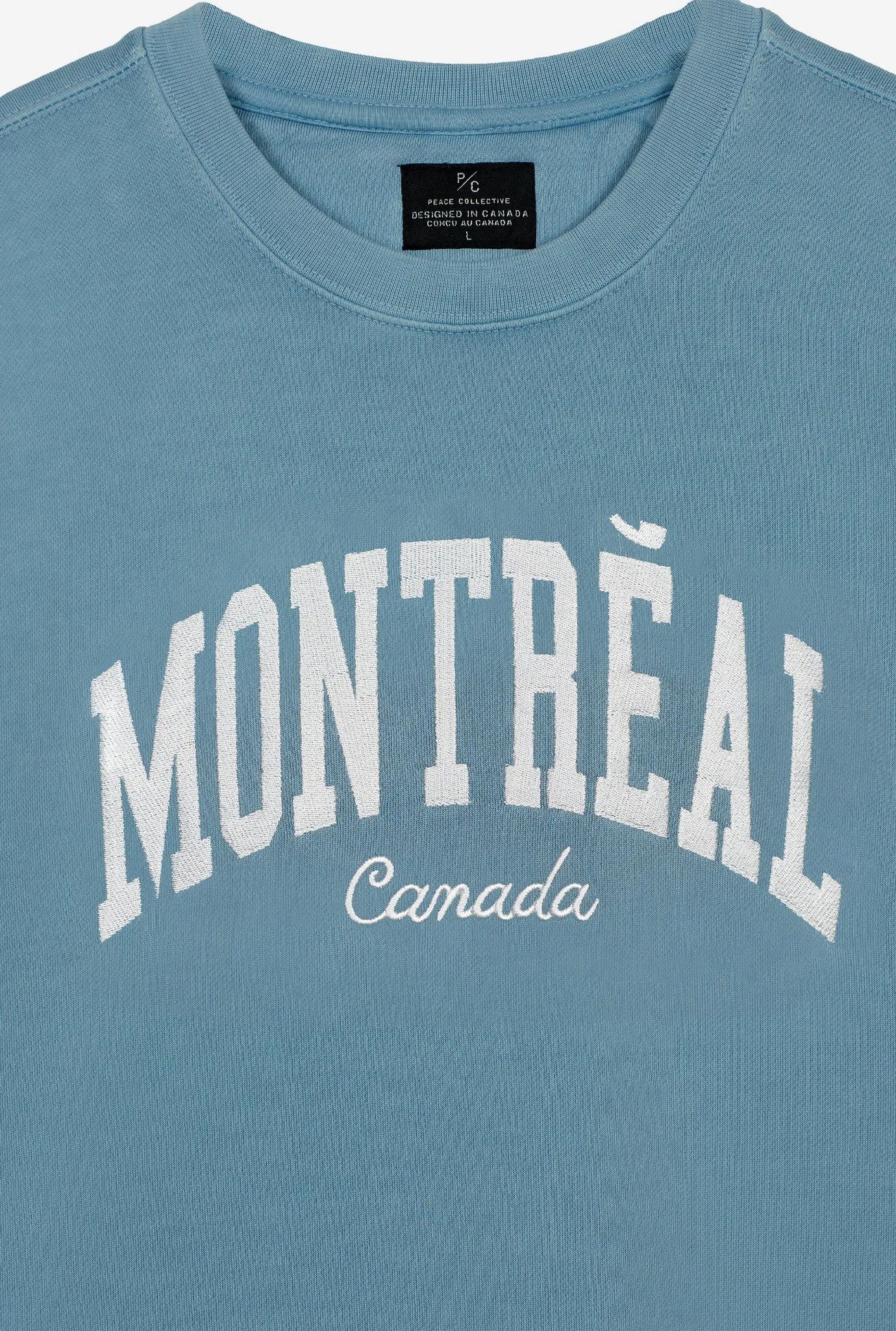 Montreal Tourist Pigment Dye Crewneck - Slate Blue sold by Peace-Collective product image thumbnail 2