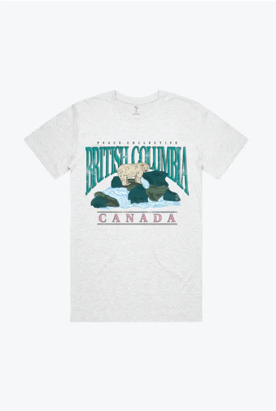 British Columbia Spirit Bear Vintage T-Shirt - Ash sold by Peace-Collective