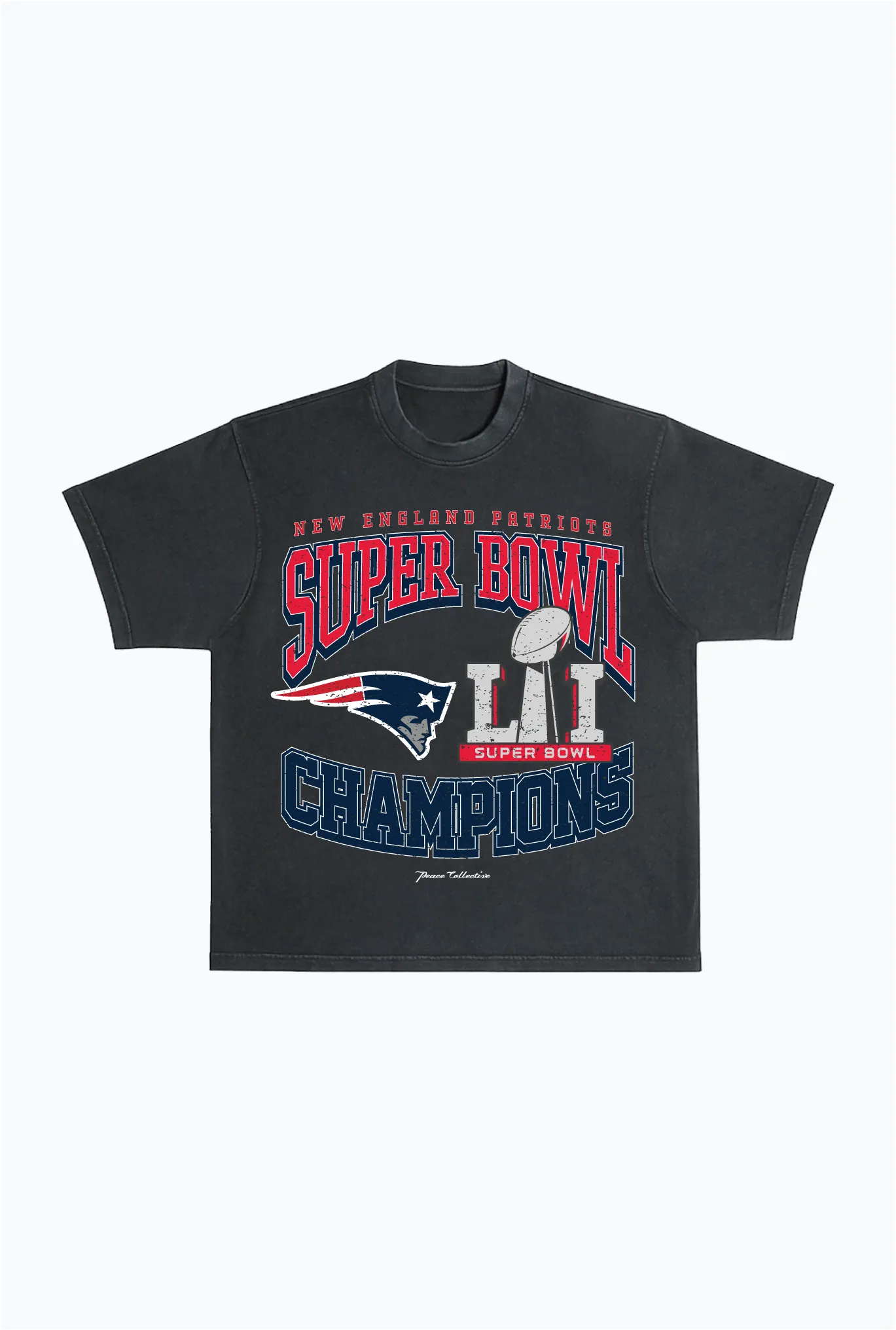 New England Patriots Super Bowl LI Heavyweight T-Shirt - Black sold by Peace-Collective