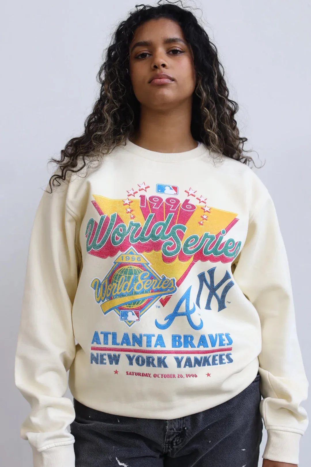 1996 World Series: Atlanta Braves Vs. New York Yankees Crewneck - Ivory sold by Peace-Collective product image thumbnail 4
