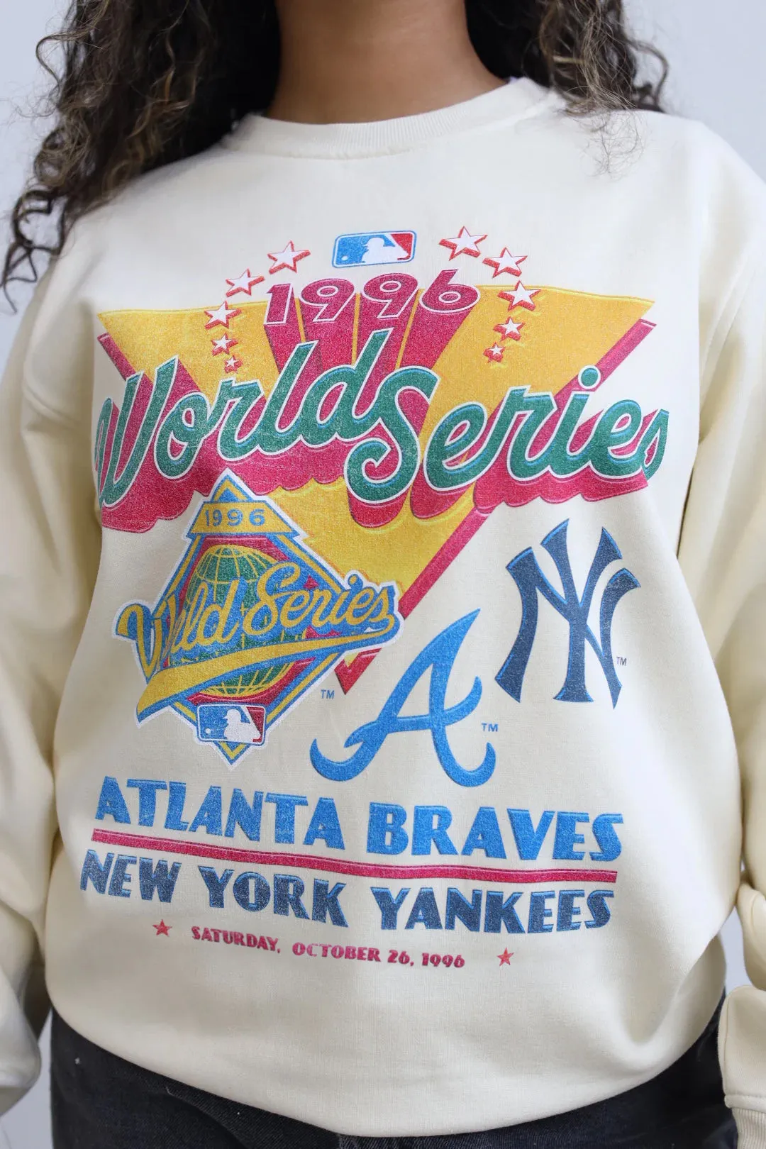 1996 World Series: Atlanta Braves Vs. New York Yankees Crewneck - Ivory sold by Peace-Collective product image thumbnail 3