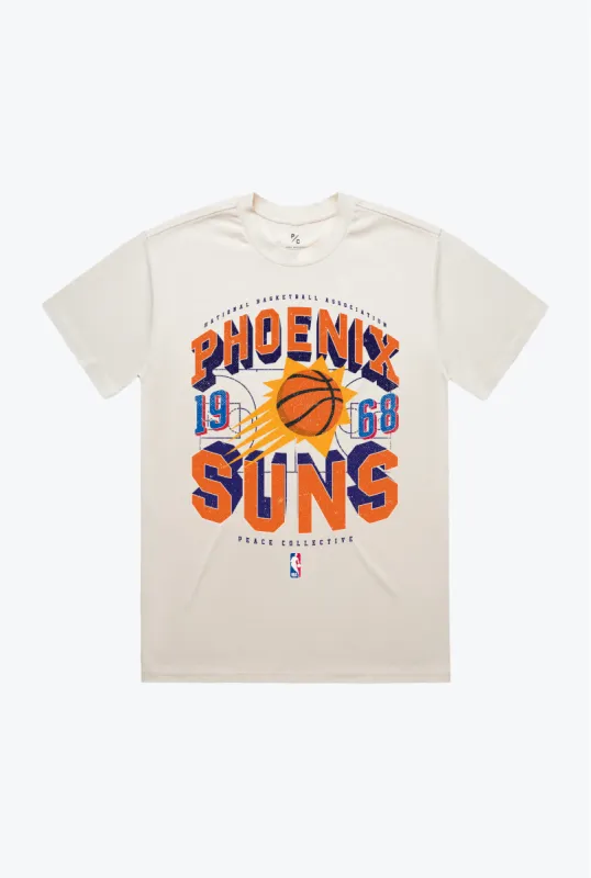 Phoenix Suns Court Premium T-Shirt - Ivory sold by Peace-Collective