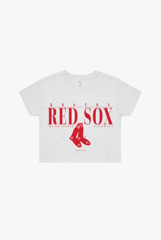 Boston Red Sox Throwback Cropped T-Shirt - Ash made by Peace-Collective