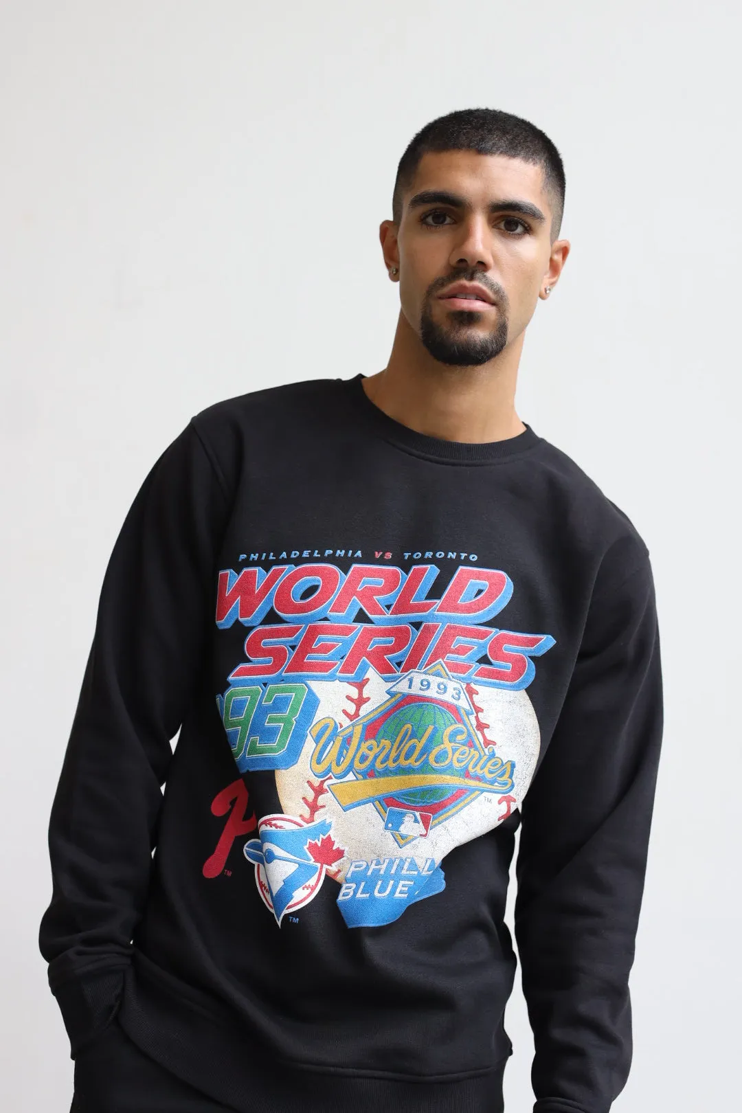 1993 World Series: Toronto Blue Jays Vs. Philadelphia Phillies Crewneck - Black sold by Peace-Collective product image thumbnail 2