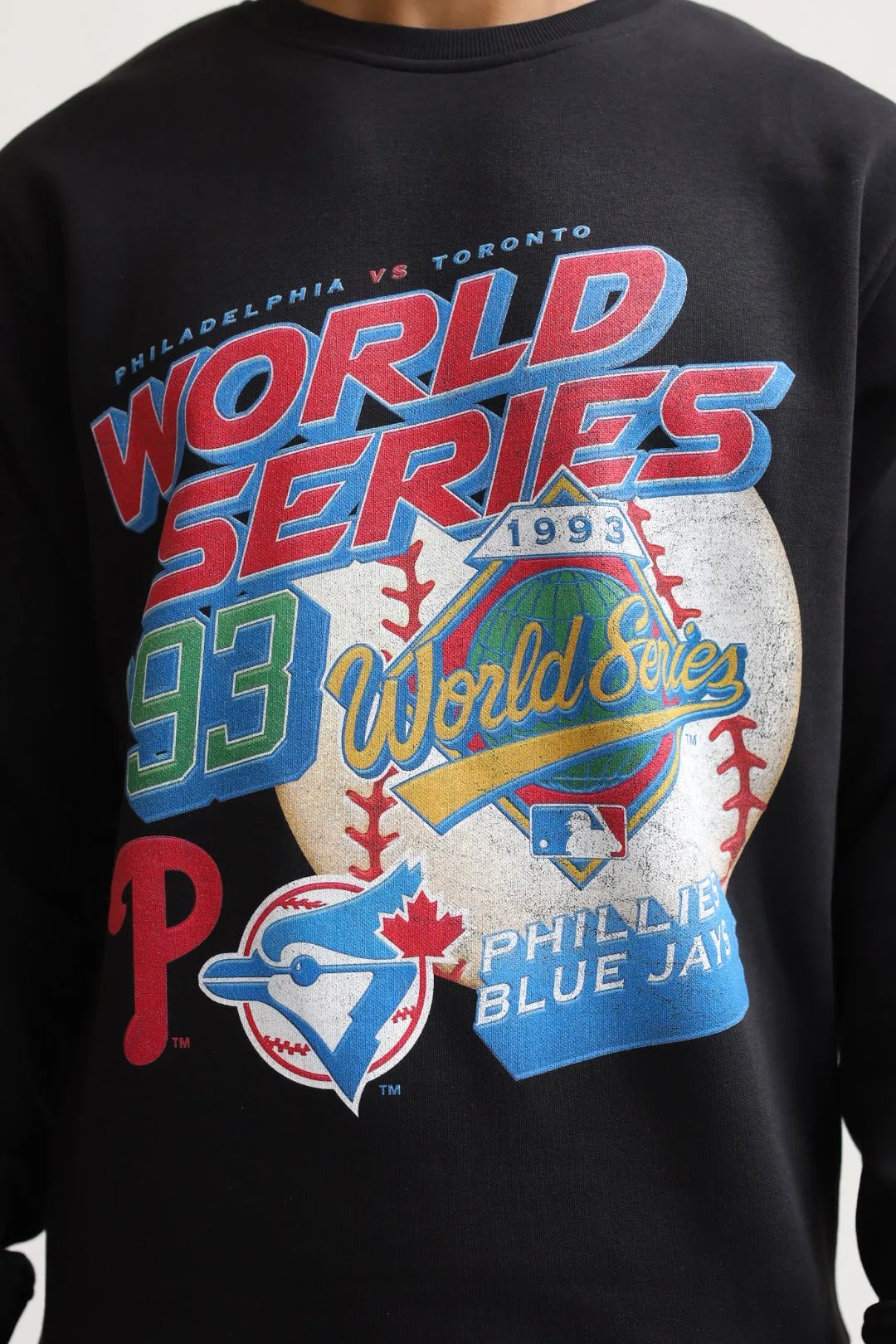 1993 World Series: Toronto Blue Jays Vs. Philadelphia Phillies Crewneck - Black sold by Peace-Collective product image thumbnail 5