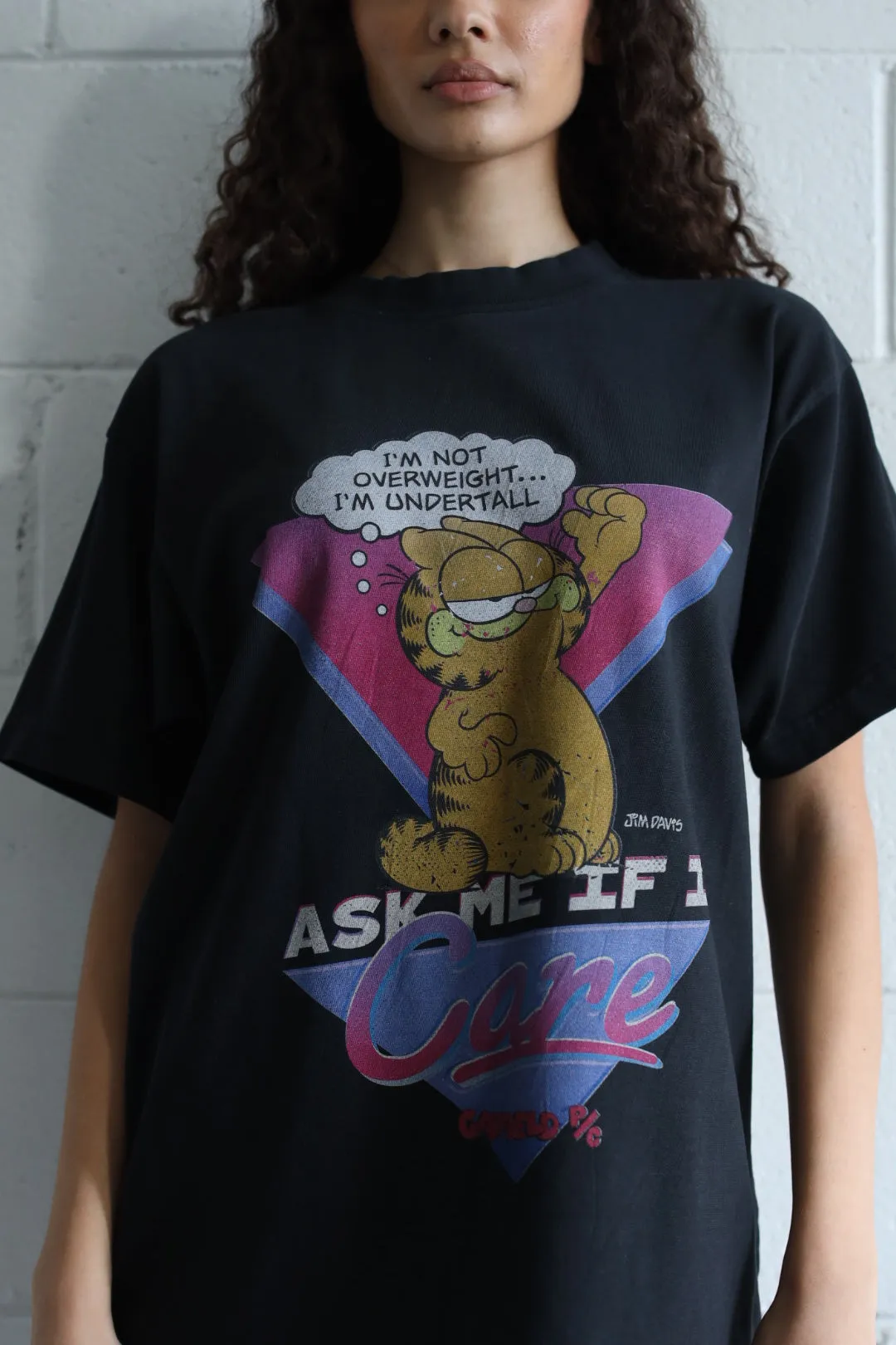 Vintage Garfield "Ask Me If I Care" Pigment Dye Heavyweight T-Shirt - Black sold by Peace-Collective product image thumbnail 5