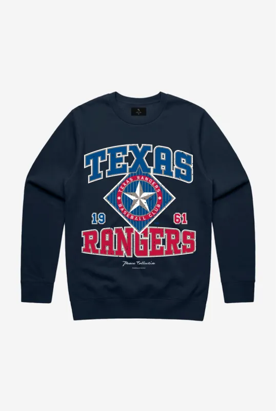 Texas Rangers Vintage Washed Crewneck - Navy sold by Peace-Collective