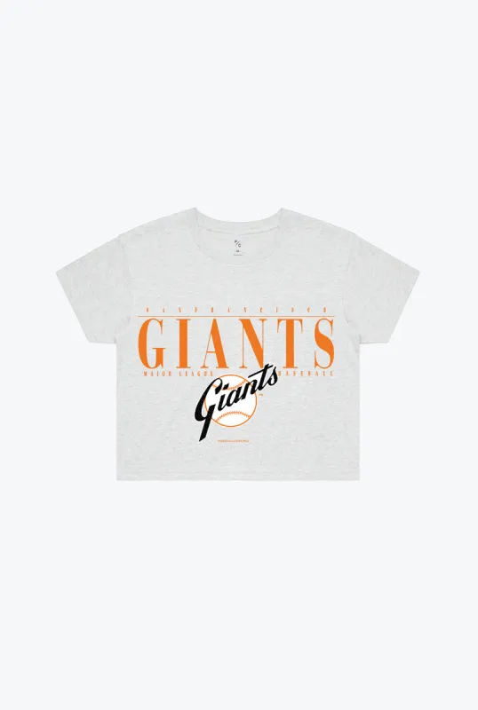 San Francisco Giants Garment Dyed Cropped T-Shirt - Ash made by Peace-Collective