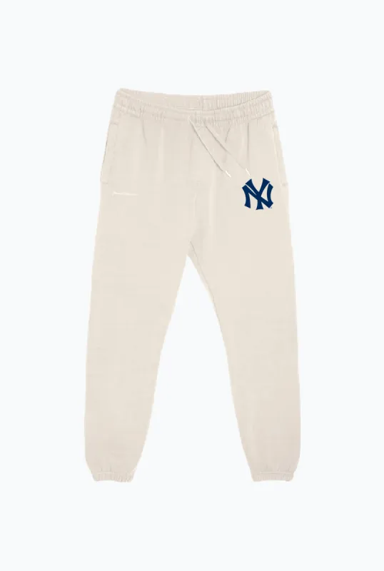 New York Yankees Heavyweight Jogger - Ivory sold by Peace-Collective