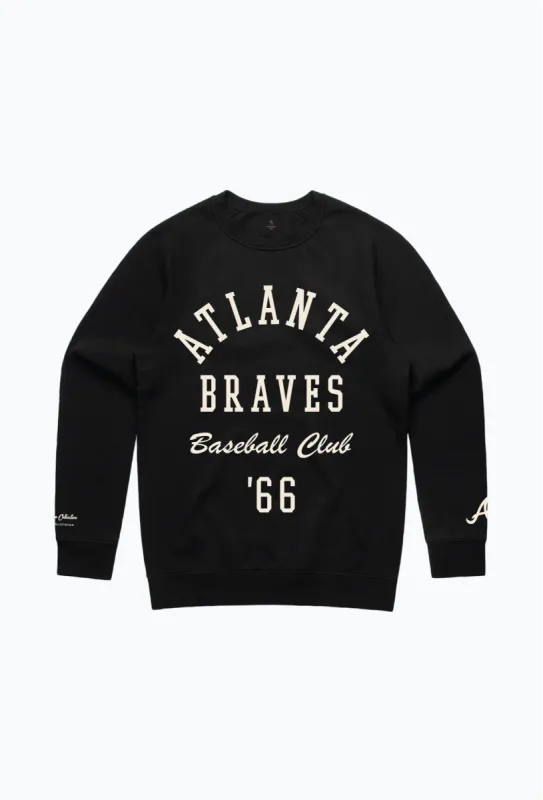 Atlanta Braves Heavyweight Crewneck - Black sold by Peace-Collective