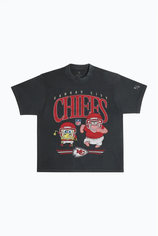Spongebob & Patrick Rush Heavy Pigment Dye T-Shirt - Kansas City Chiefs sold by Peace-Collective