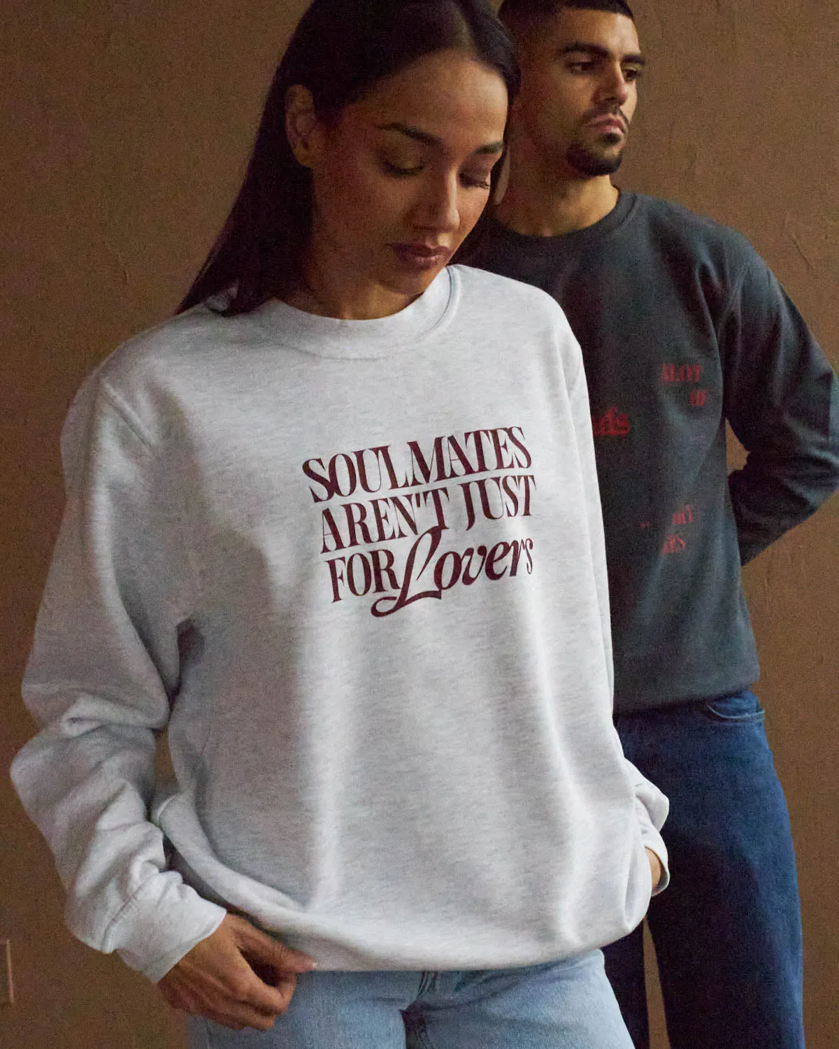 Soulmates Aren't Just For Lovers Crewneck - Ash sold by Peace-Collective product image thumbnail 4