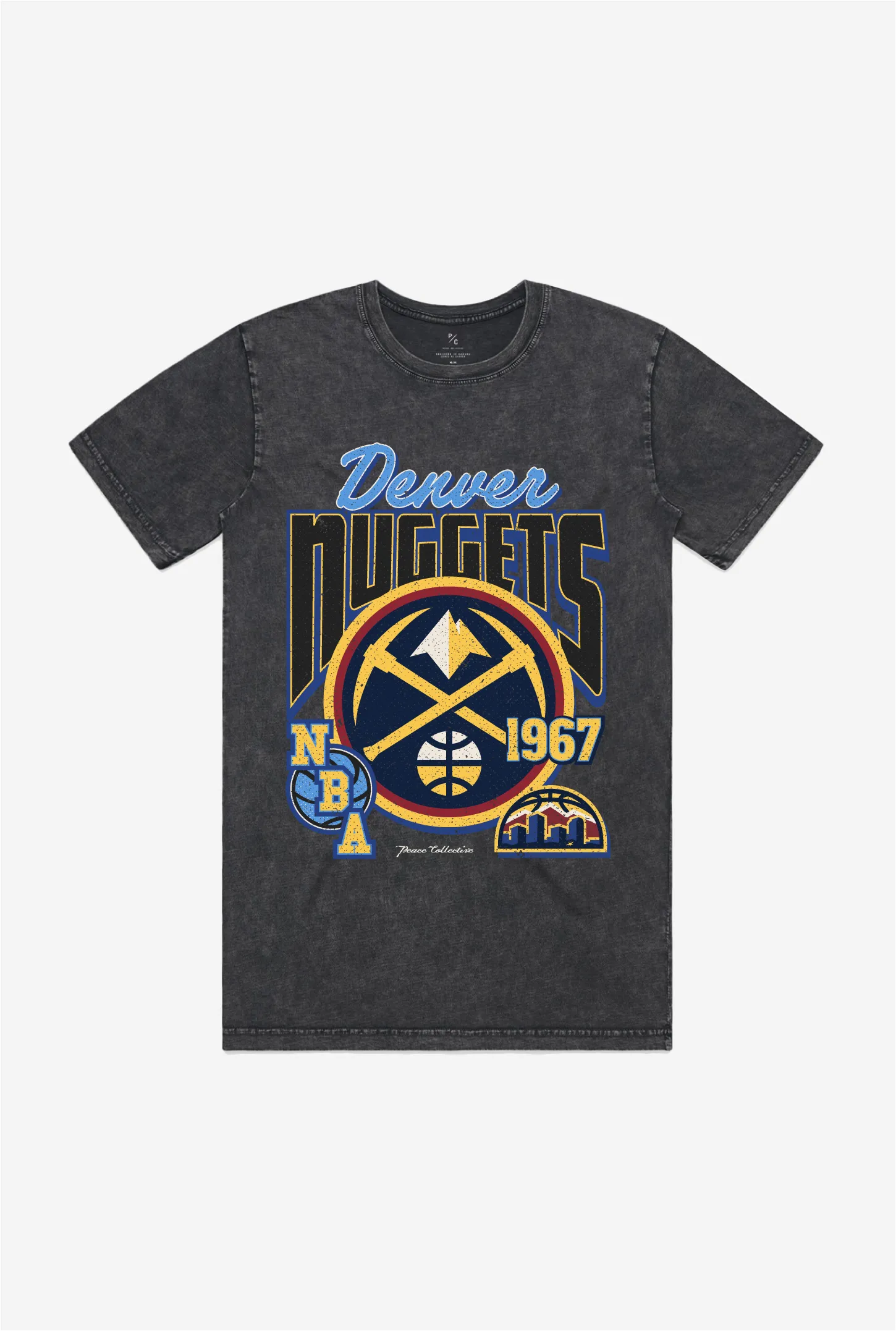 Denver Nuggets Stonewash T-Shirt - Black sold by Peace-Collective