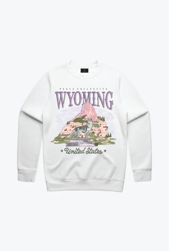 Wyoming Vintage Crewneck - White sold by Peace-Collective