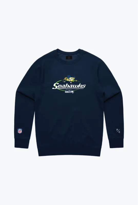 NFL x Nickelodeon Embroidered Crewneck - Seattle Seahawks sold by Peace-Collective