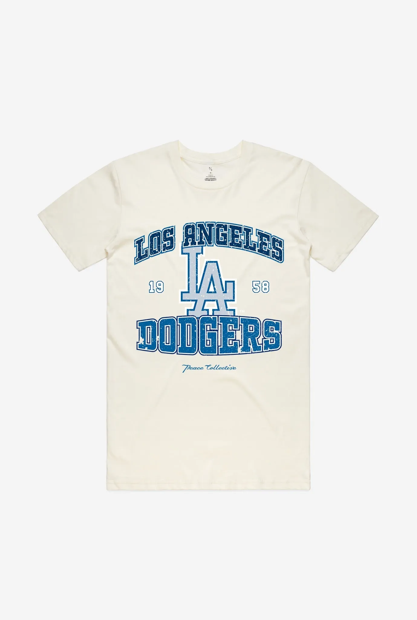 Los Angeles Dodgers Vintage Washed T-Shirt - Ivory sold by Peace-Collective