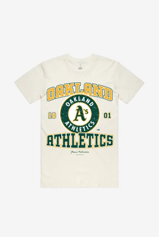 Oakland Athletics Vintage Washed T-Shirt - Ivory sold by Peace-Collective