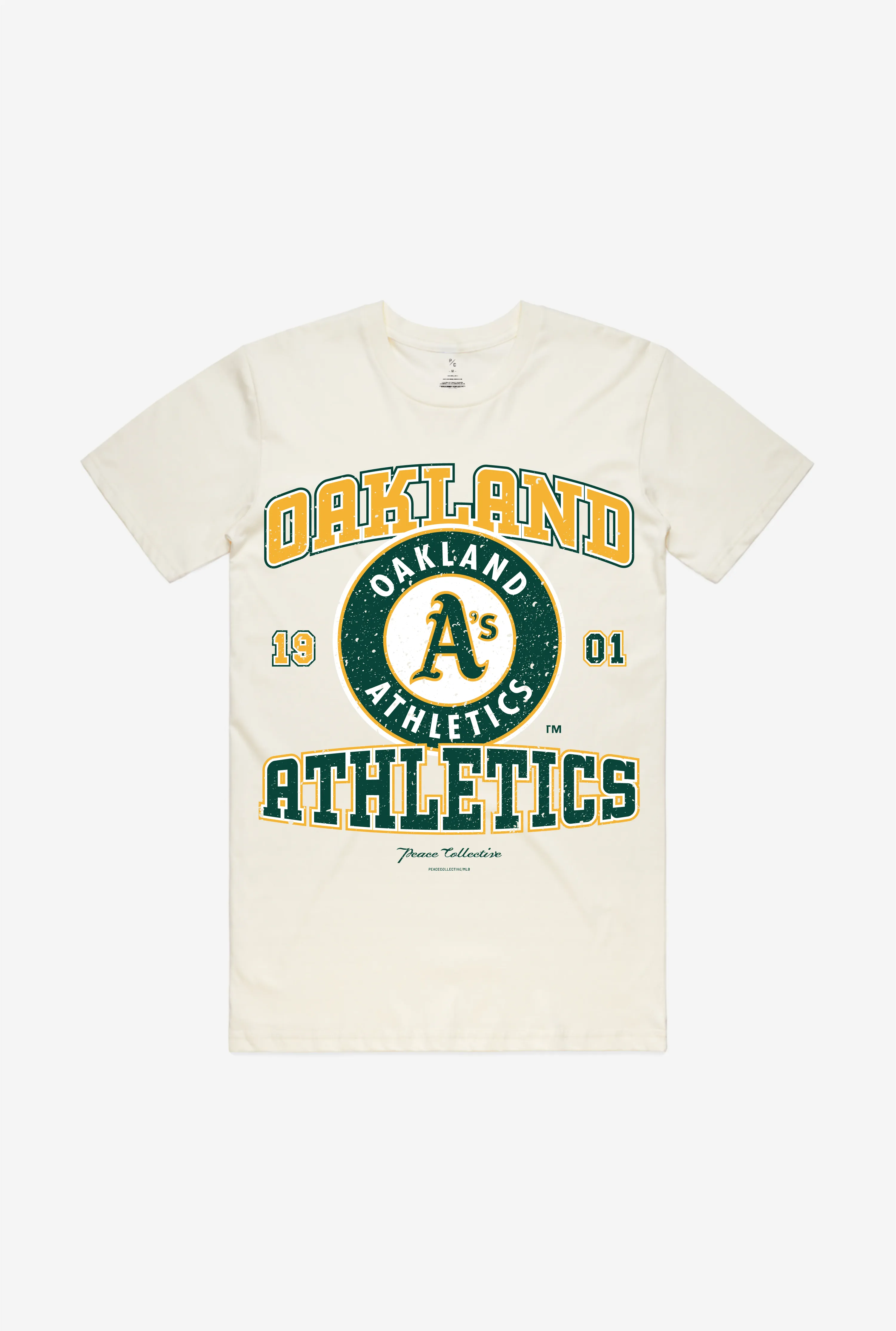 Oakland Athletics Vintage Washed T-Shirt - Ivory sold by Peace-Collective