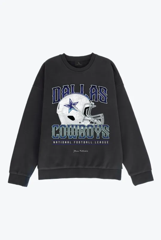 Dallas Cowboys Helmet SuperHeavy™️ Crewneck - Off Black sold by Peace-Collective