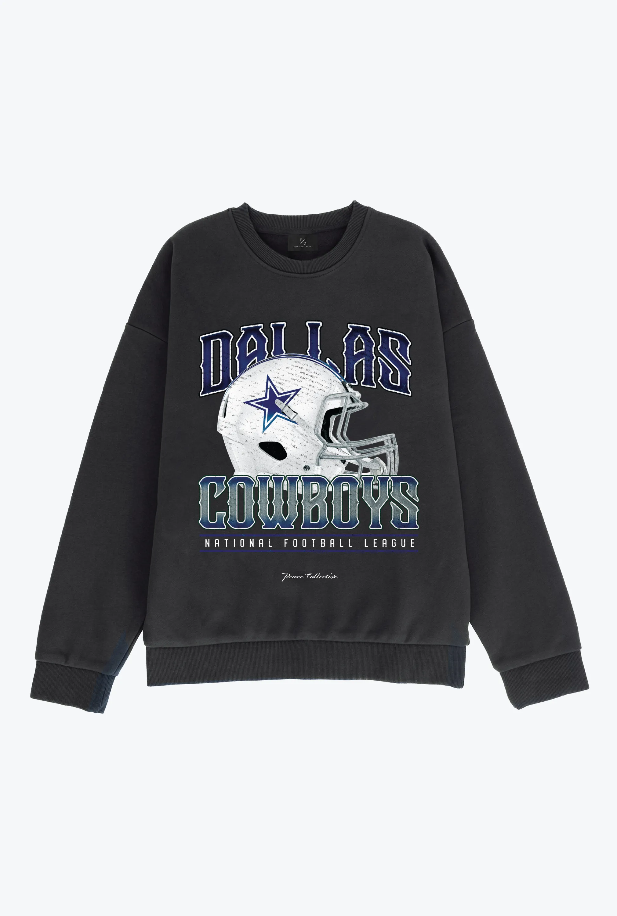 Dallas Cowboys Helmet SuperHeavy™️ Crewneck - Off Black sold by Peace-Collective