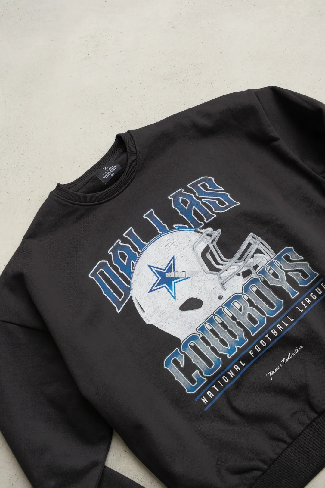 Dallas Cowboys Helmet SuperHeavy™️ Crewneck - Off Black sold by Peace-Collective product image thumbnail 3