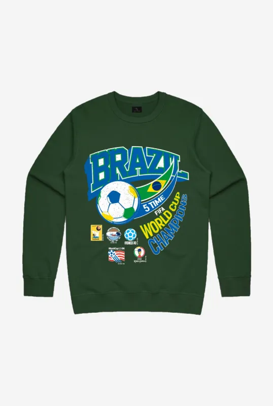 FIFA Historic World Cup Team Brazil Crewneck - Forrest Green sold by Peace-Collective