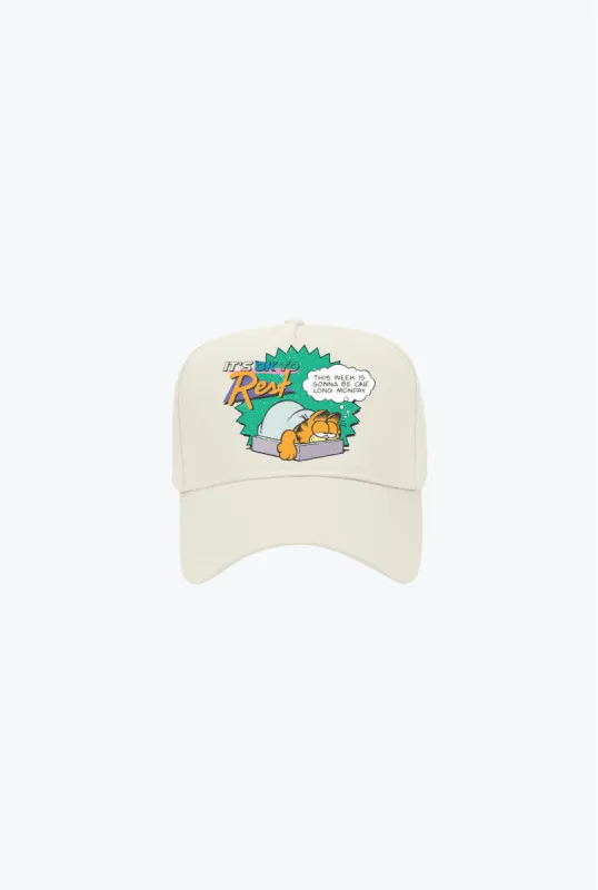 Garfield It's Ok to Rest A Frame Cap - White sold by Peace-Collective
