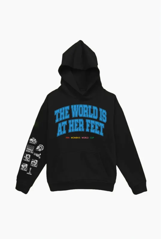 The World is at Her Feet Heavyweight Hoodie - Black sold by Peace-Collective
