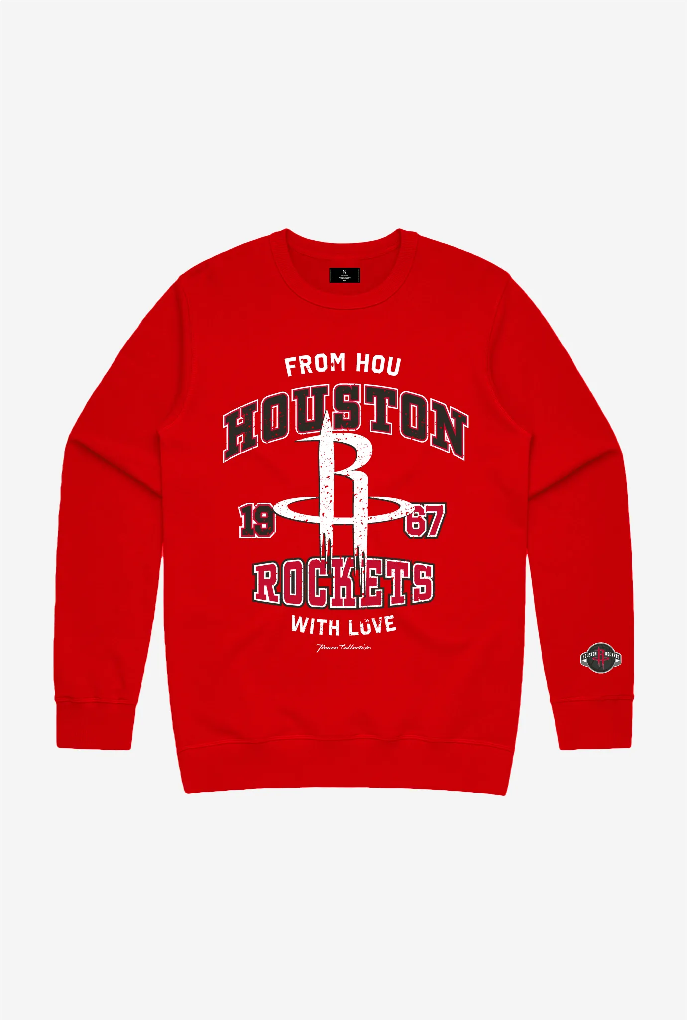 Houston Rockets Washed Crewneck - Red sold by Peace-Collective