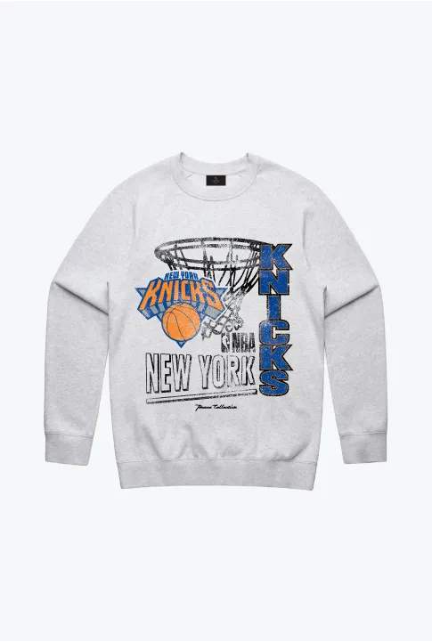 New York Knicks Basketball Net Crewneck - Ash sold by Peace-Collective